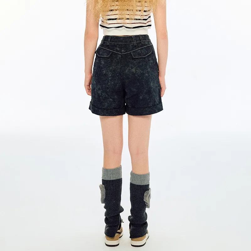 ANDREA MARTIN Denim Shorts Women's Black-5