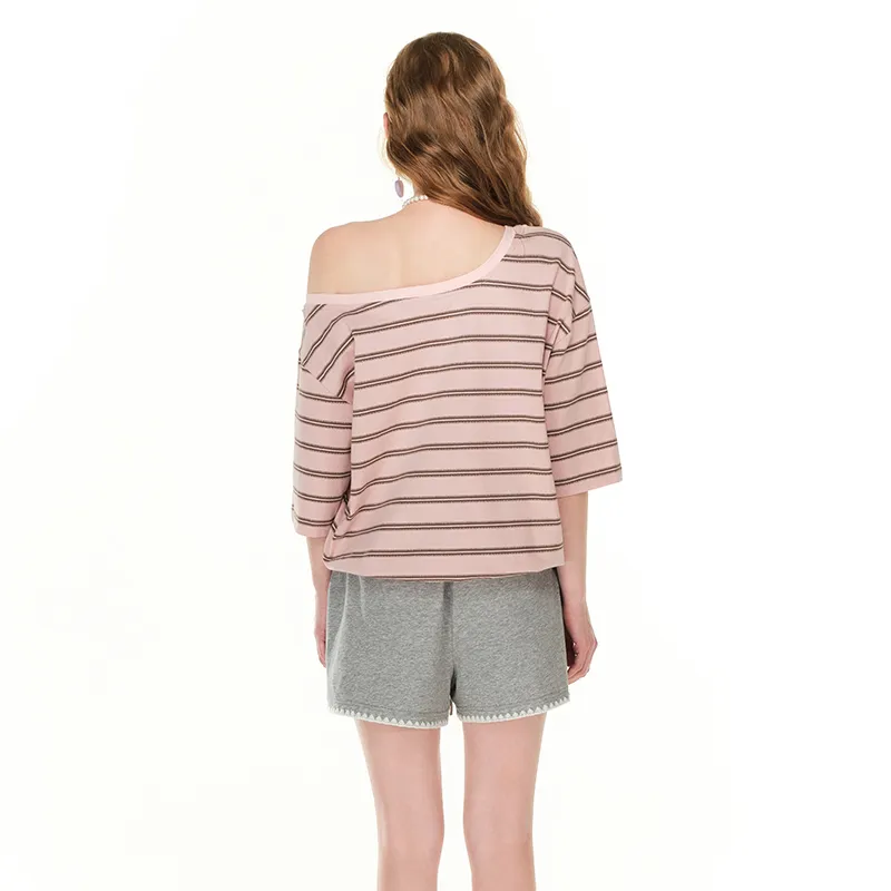 ANDREA MARTIN Drop Shoulder Sleeve T Shirt Women's-11
