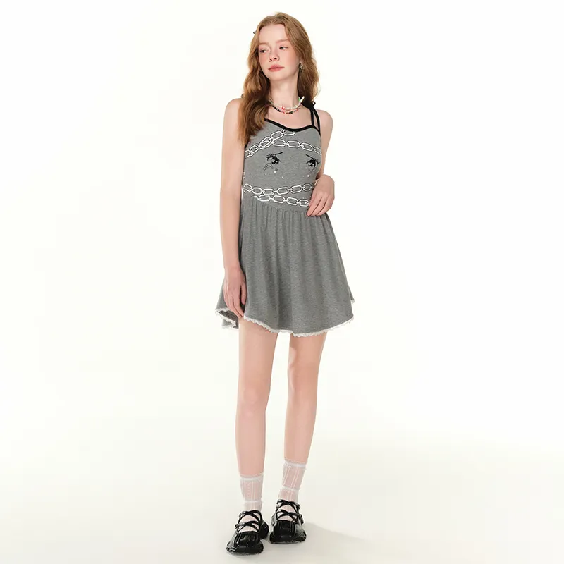ANDREA MARTIN Slip Dress Women's Gray-2