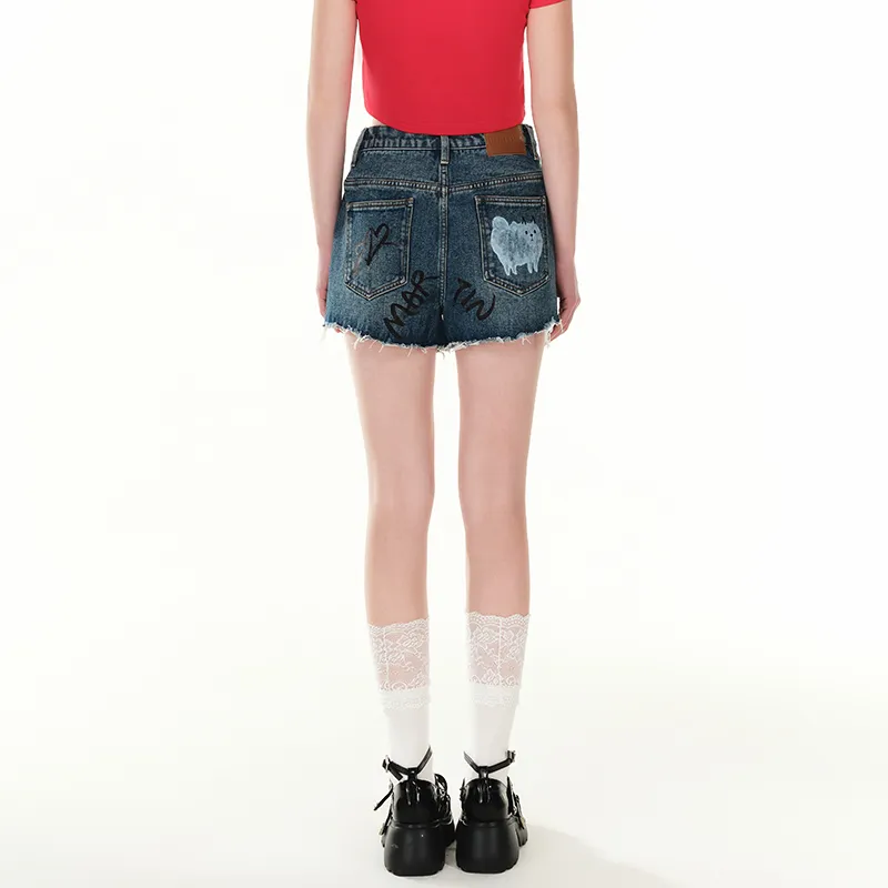 ANDREA MARTIN Denim Shorts Women's Blue-5