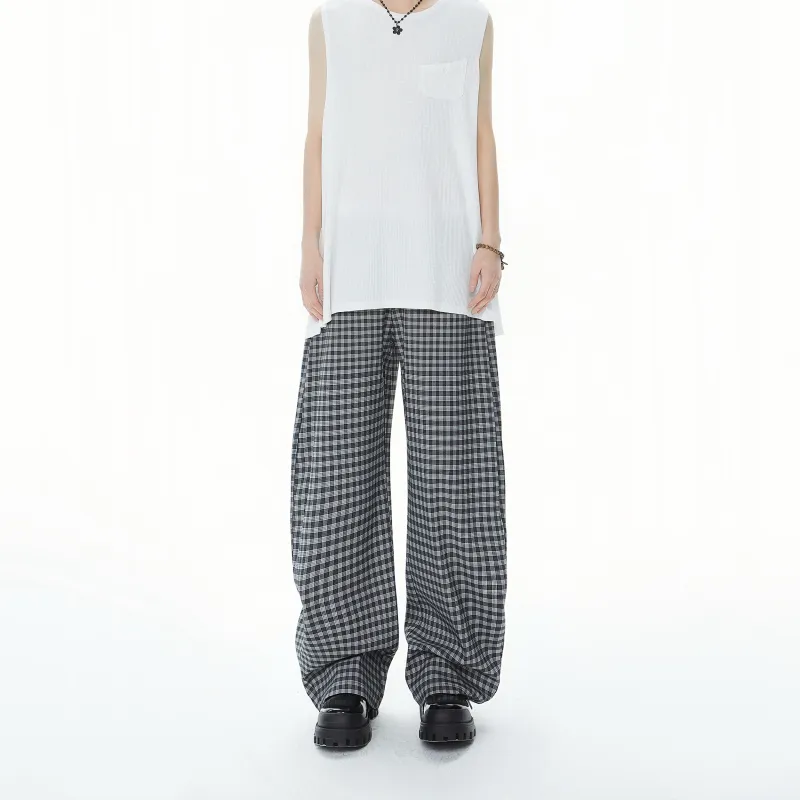 BTR Casual Pants Unisex American Style Lattice-3