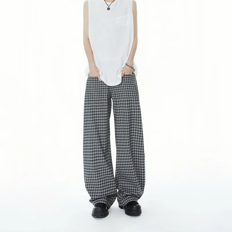 BTR Casual Pants Unisex American Style Lattice-2