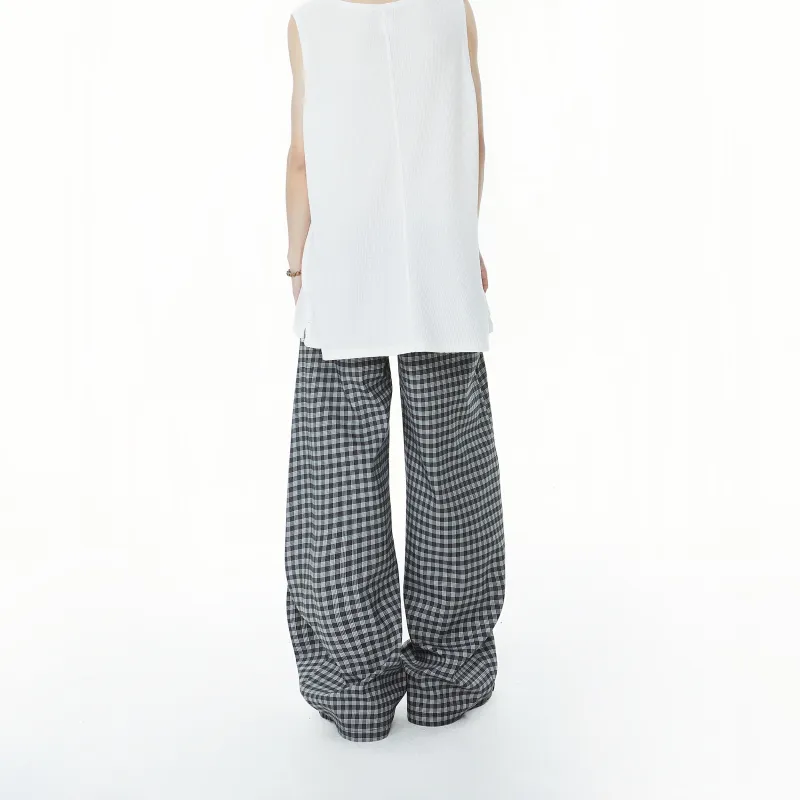 BTR Casual Pants Unisex American Style Lattice-4