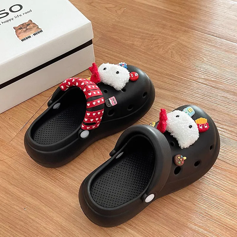 TLIT Cute Cartoon Squashy And Bouncy Feeling Soft Sole Clogs For Women's, Platform Slip Resistant Closed Toe Home Shoes-1