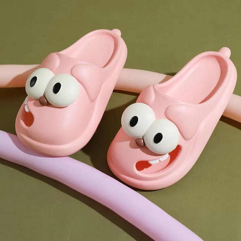 TLIT Cartoon Big Eyed Dog Slippers Summer Home Indoor Cartoon Closed Toe Clogs Platform-7