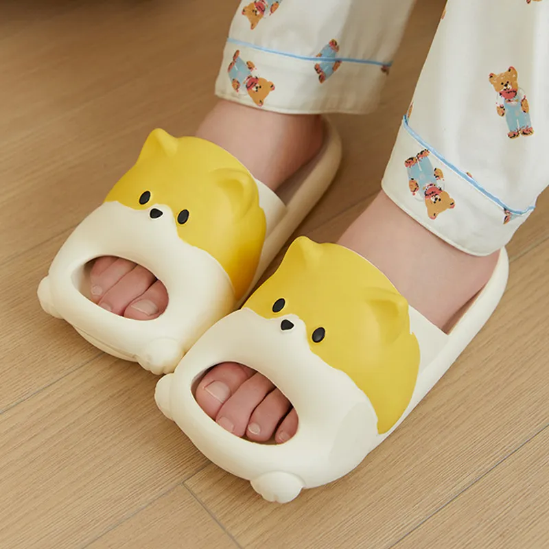 TLIT Summer Cute Cartoon Home Slip Resistant Soft Sole EVA Couple Slippers-4