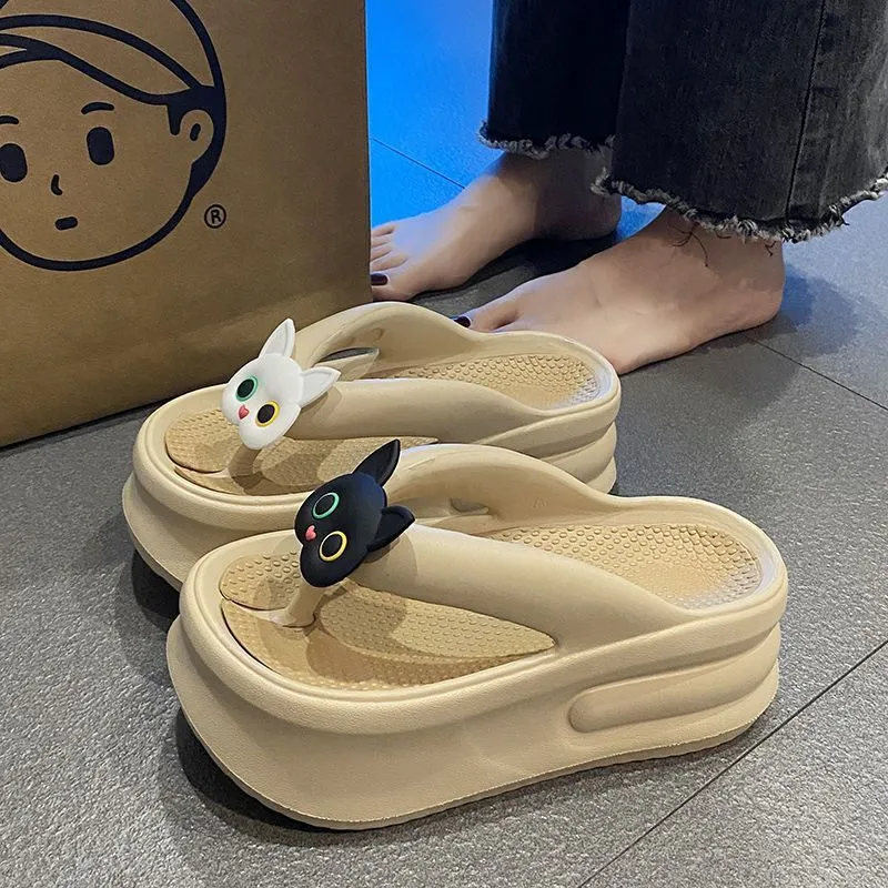 TLIT Flip Flops Cartoon, Slippers, Height Increasing Summer Slip Resistant Platform Good Looking Cute Home-3