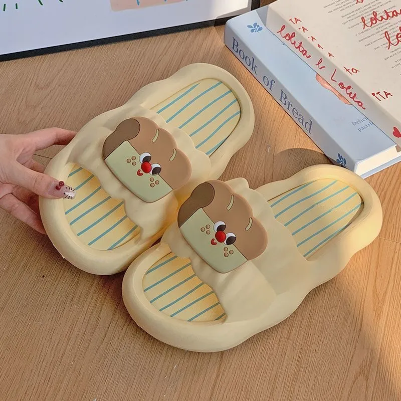 TLIT 2025 Toast Summer Outerwear Casual Slippers Home Squashy And Bouncy Feeling Fun Cute Cartoon Sandals-1