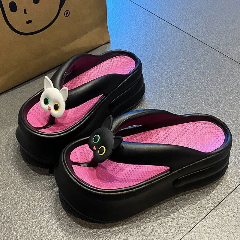 TLIT Flip Flops Cartoon, Slippers, Height Increasing Summer Slip Resistant Platform Good Looking Cute Home-1