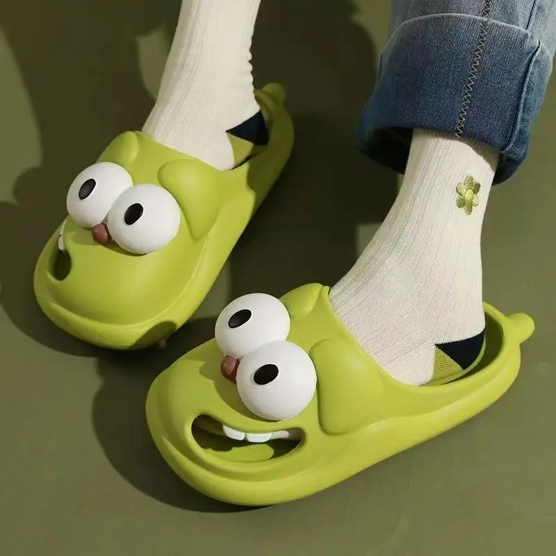 TLIT Cartoon Big Eyed Dog Slippers Summer Home Indoor Cartoon Closed Toe Clogs Platform-2