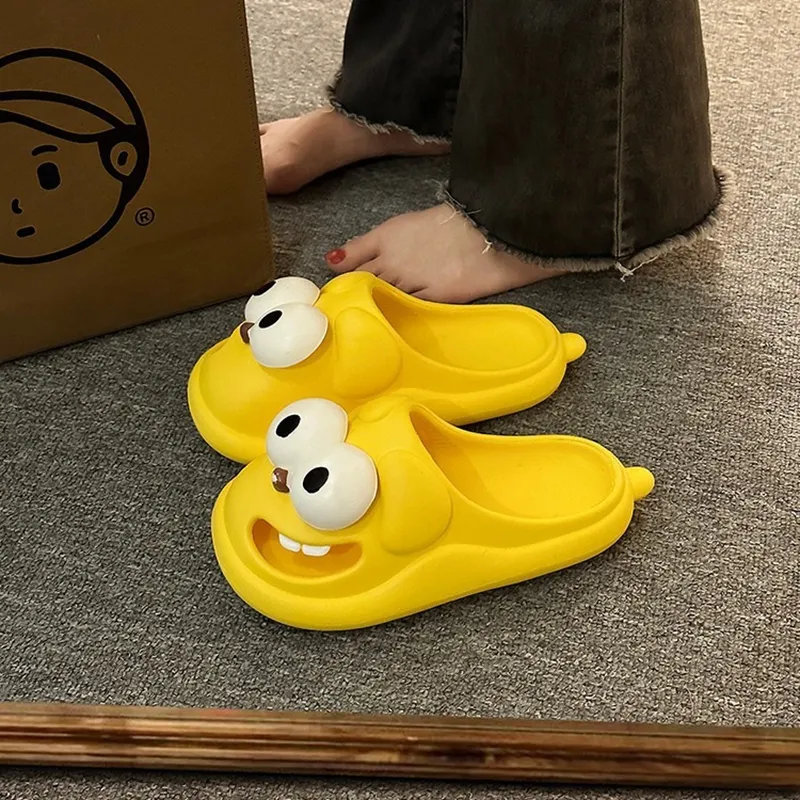 TLIT Cartoon Big Eyed Dog Slippers Summer Home Indoor Cartoon Closed Toe Clogs Platform-9