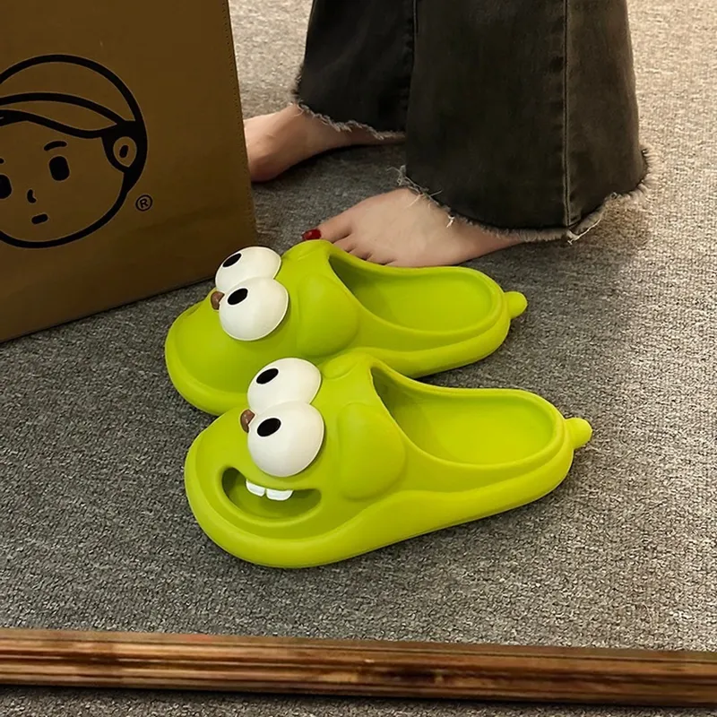 TLIT Cartoon Big Eyed Dog Slippers Summer Home Indoor Cartoon Closed Toe Clogs Platform-1