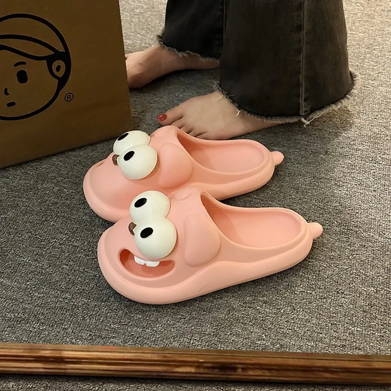 TLIT Cartoon Big Eyed Dog Slippers Summer Home Indoor Cartoon Closed Toe Clogs Platform-6