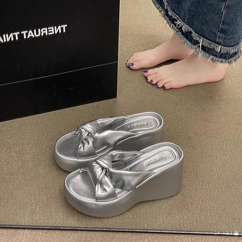 Meter Platform High Heel Slippers For Women's Summer Petite With Skirt, Perfect For Home Use-6