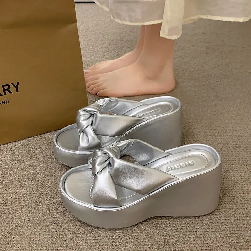 Meter Platform High Heel Slippers For Women's Summer Petite With Skirt, Perfect For Home Use-5