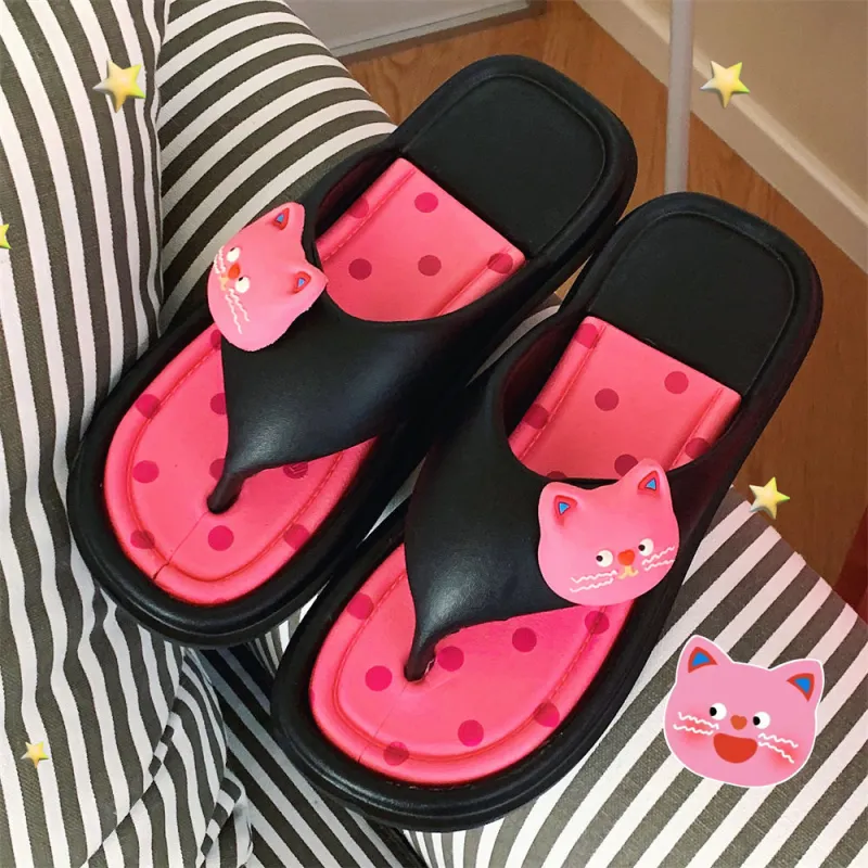 Meter Ins Cute Polka Dot Cat EVA Soft Sole, Summer Women's EVA Flip Flops-1