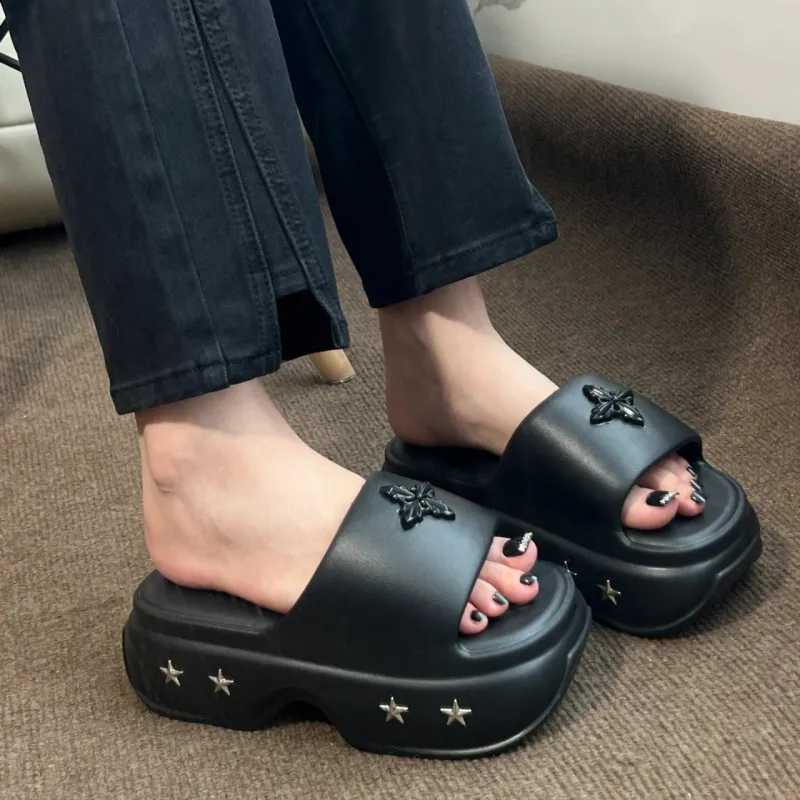 Meter Summer Fashion Platform Slip Resistant Cross Slippers For Women's-6