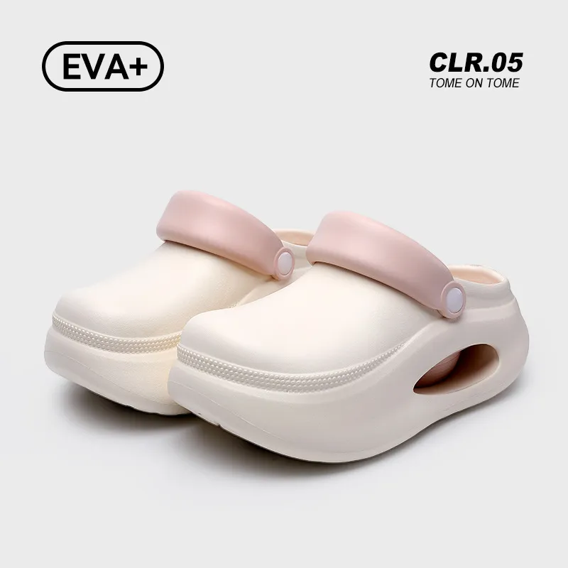 Meter Height Increasing Platform Clogs For Summer, Trendy And Versatile Slip Resistant EVA Closed Toe Slippers-2