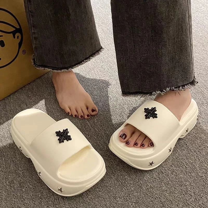 Meter Summer Fashion Platform Slip Resistant Cross Slippers For Women's-3