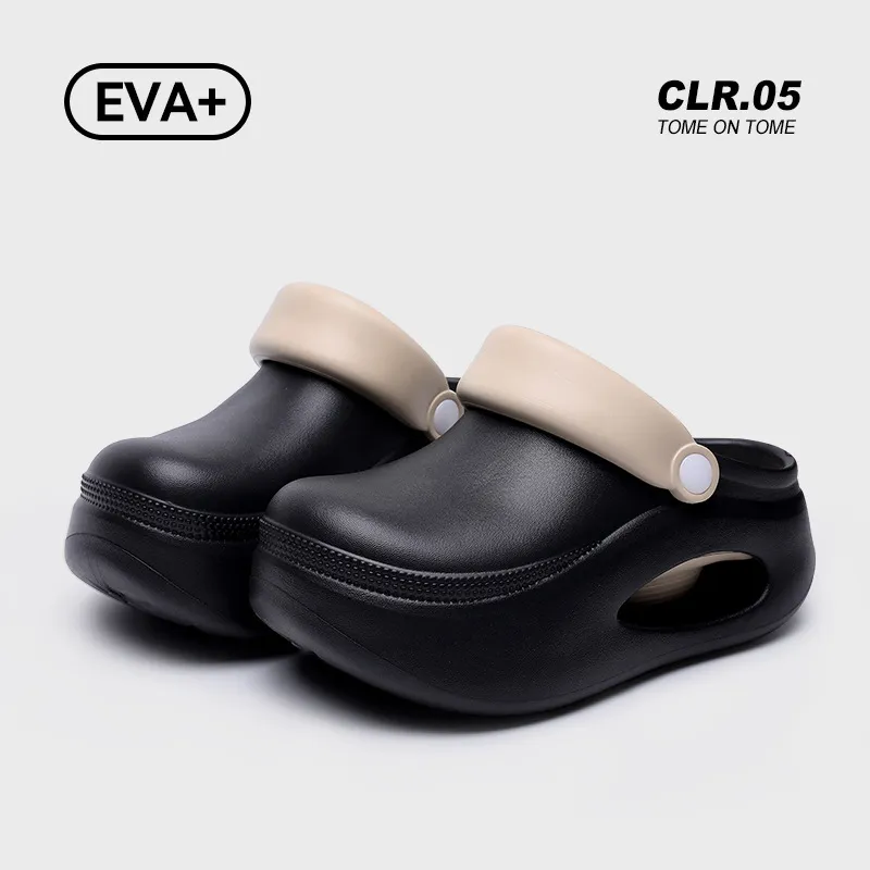 Meter Height Increasing Platform Clogs For Summer, Trendy And Versatile Slip Resistant EVA Closed Toe Slippers-4