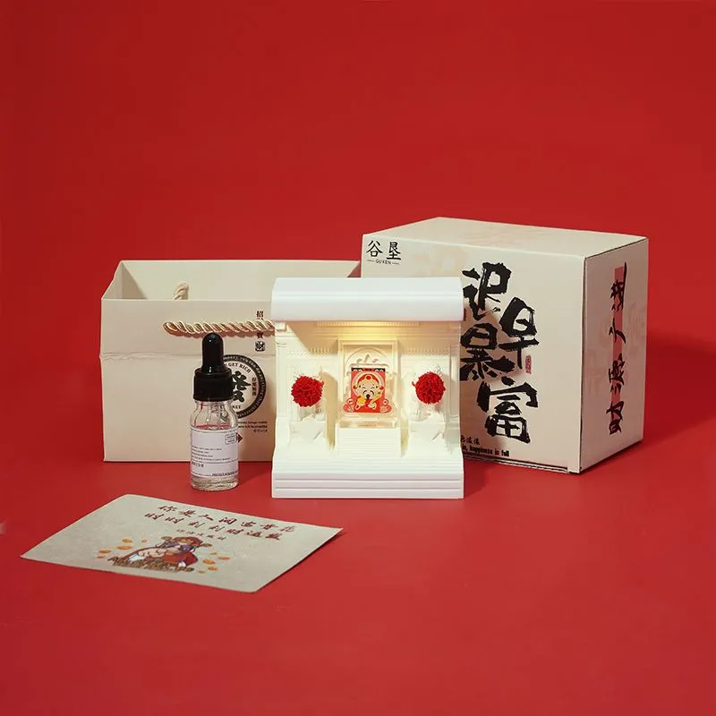 Meter Mood Enhancing Mascot Aromatherapy Lamp With Diffusion Stone Ornament Gift Box Set-5