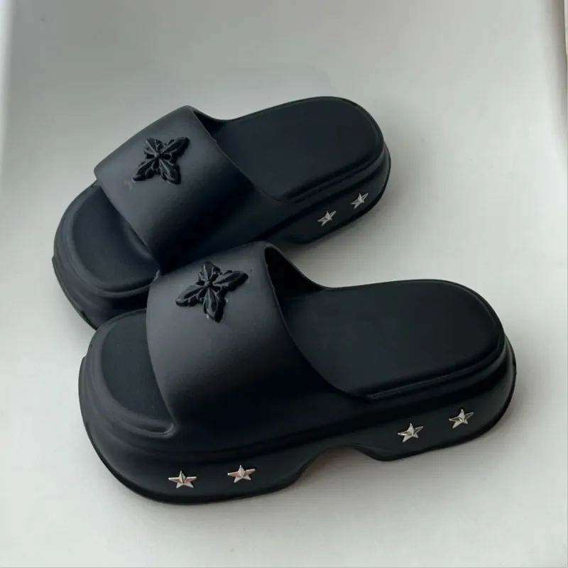 Meter Summer Fashion Platform Slip Resistant Cross Slippers For Women's-5