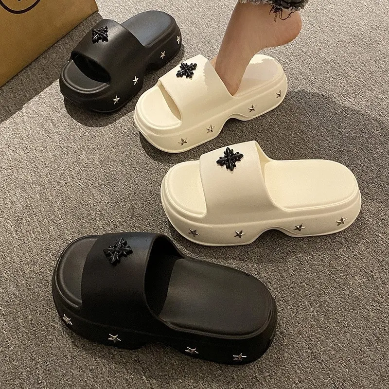 Meter Summer Fashion Platform Slip Resistant Cross Slippers For Women's-2