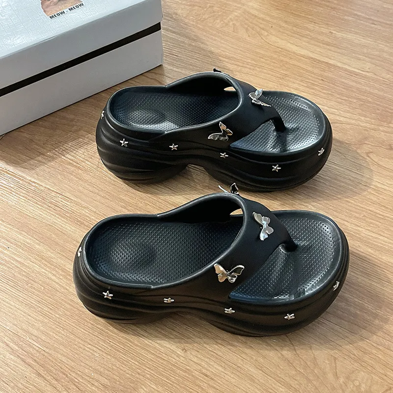 Meter Platform Height Increasing Stars Slippers Summer Versatile Casual Flip Flops Fashion Platform Sole Sandal-3