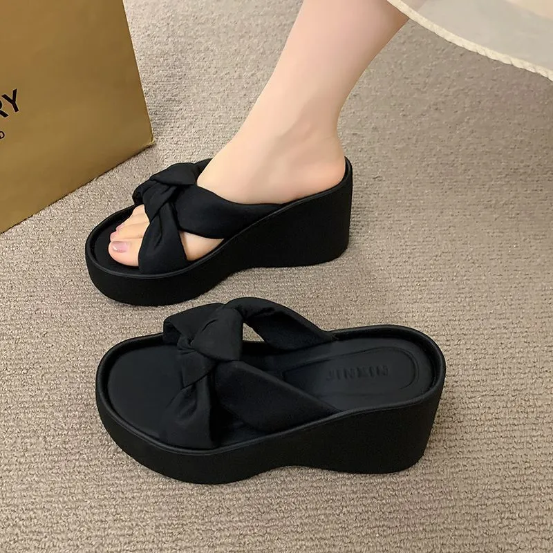 Meter Platform High Heel Slippers For Women's Summer Petite With Skirt, Perfect For Home Use-1