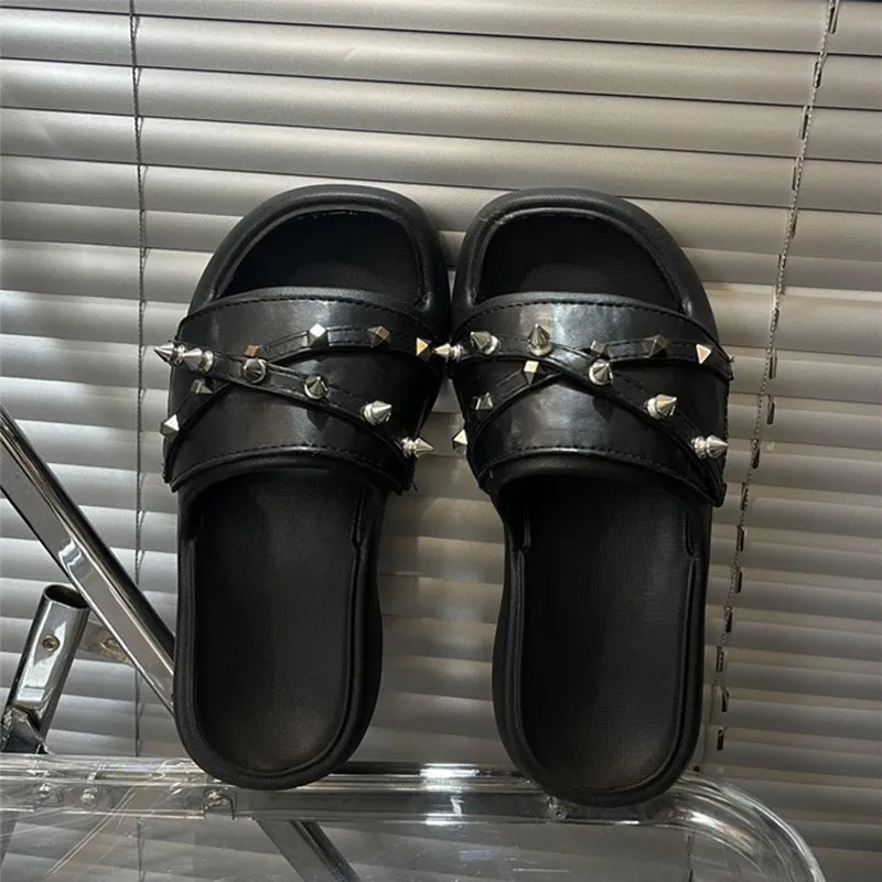 Meter Platform Stud Slide Slippers For Women's EVA Summer Squashy And Bouncy Feeling Slippers Shoes-2