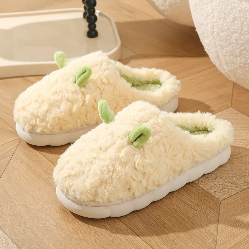 Meter Fleece Slippers For Women's Fall And Winter Home Indoor Use Warm Slip Resistant Plush Cotton Slipper-4