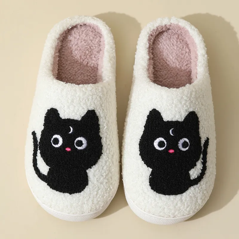 Meter Fall And Winter Women's Cute Cartoon Dog Cotton Slippers Home Indoor Slip Resistant Cotton Slipper Shoes-7