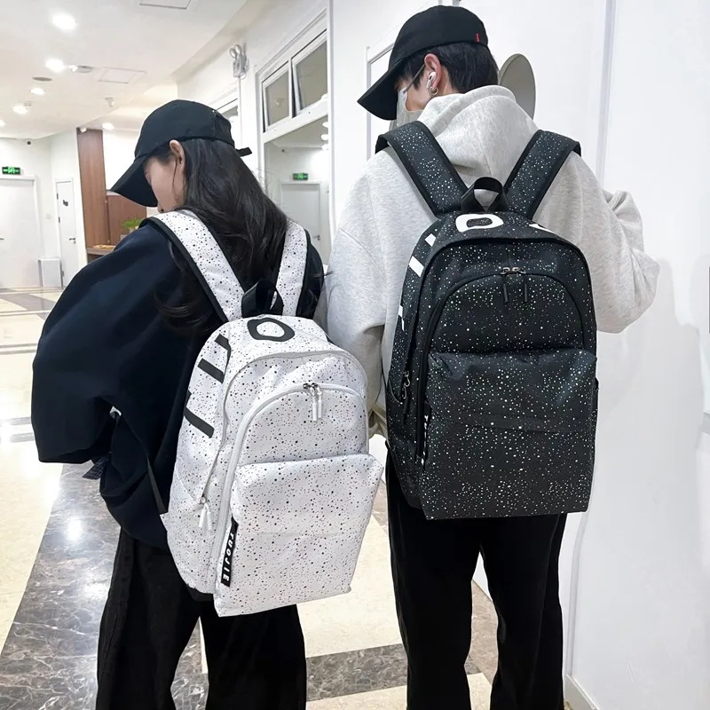 Kaka Tree Oxford Backpack Unisex White/Black-4