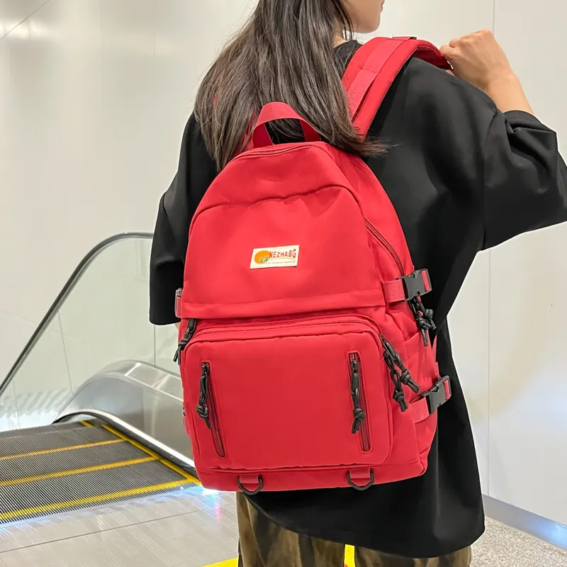 Kaka Tree Oxford Backpack Regular Unisex Black/Yellow/Red-7