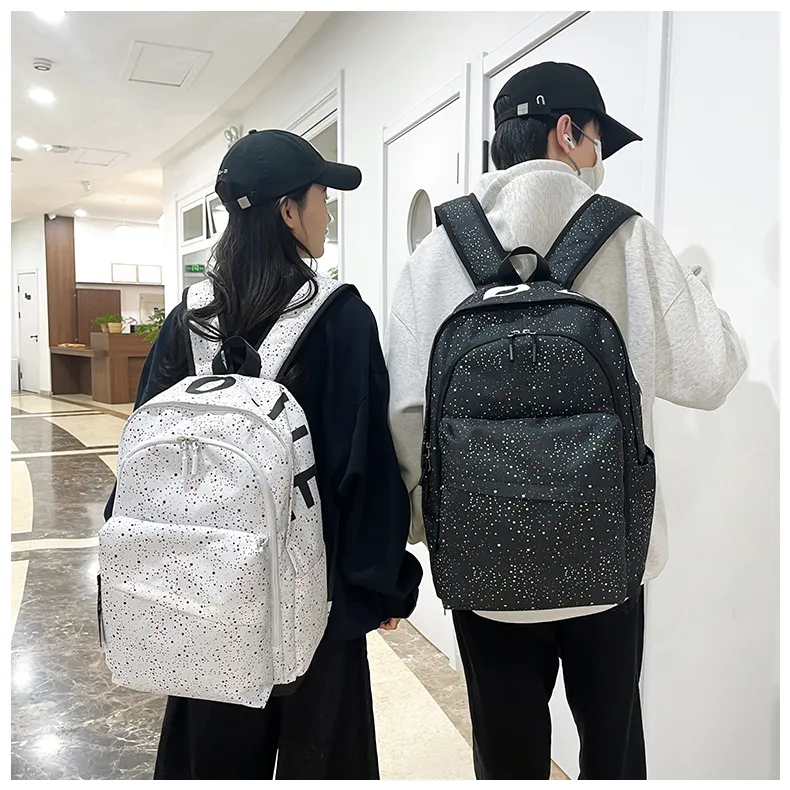 Kaka Tree Oxford Backpack Unisex White/Black-1