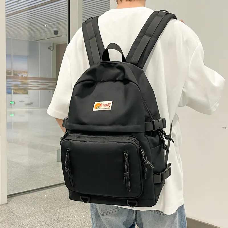 Kaka Tree Oxford Backpack Regular Unisex Black/Yellow/Red-1