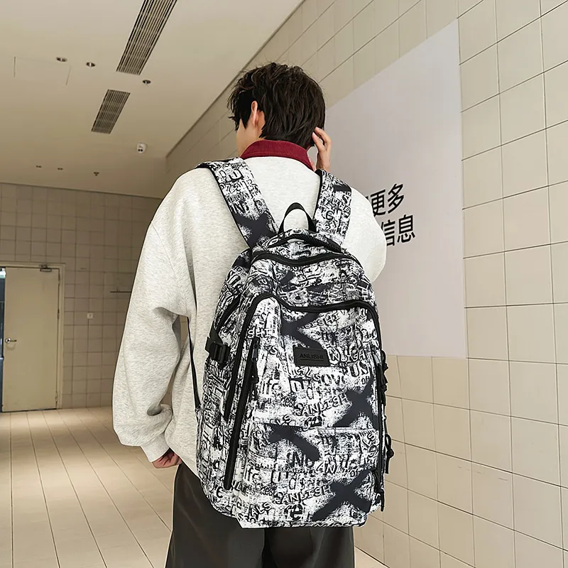 Kaka Tree Nylon Backpack Unisex Multicolor-2