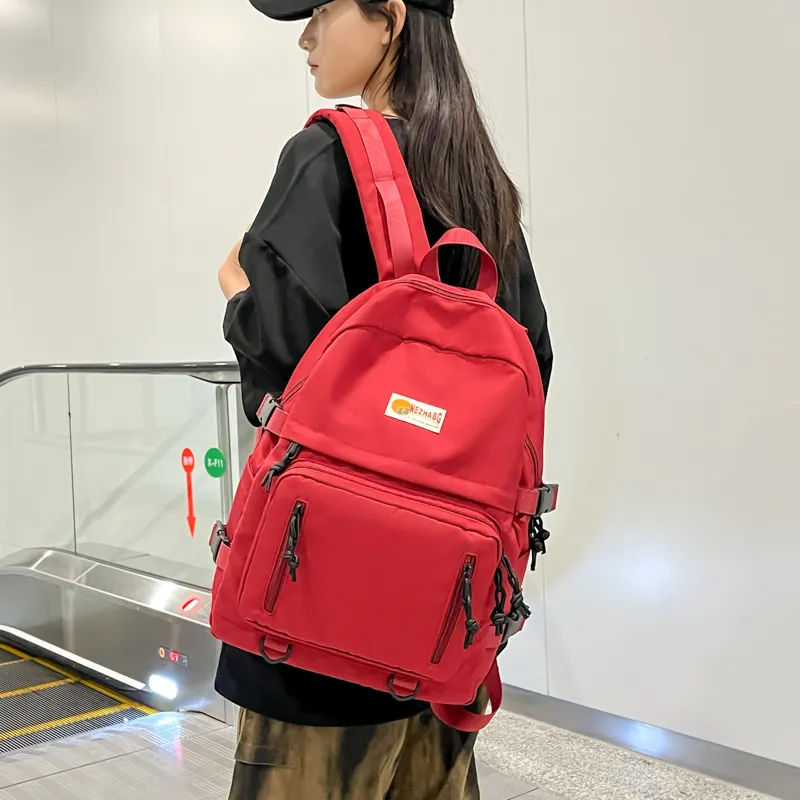 Kaka Tree Oxford Backpack Regular Unisex Black/Yellow/Red-8