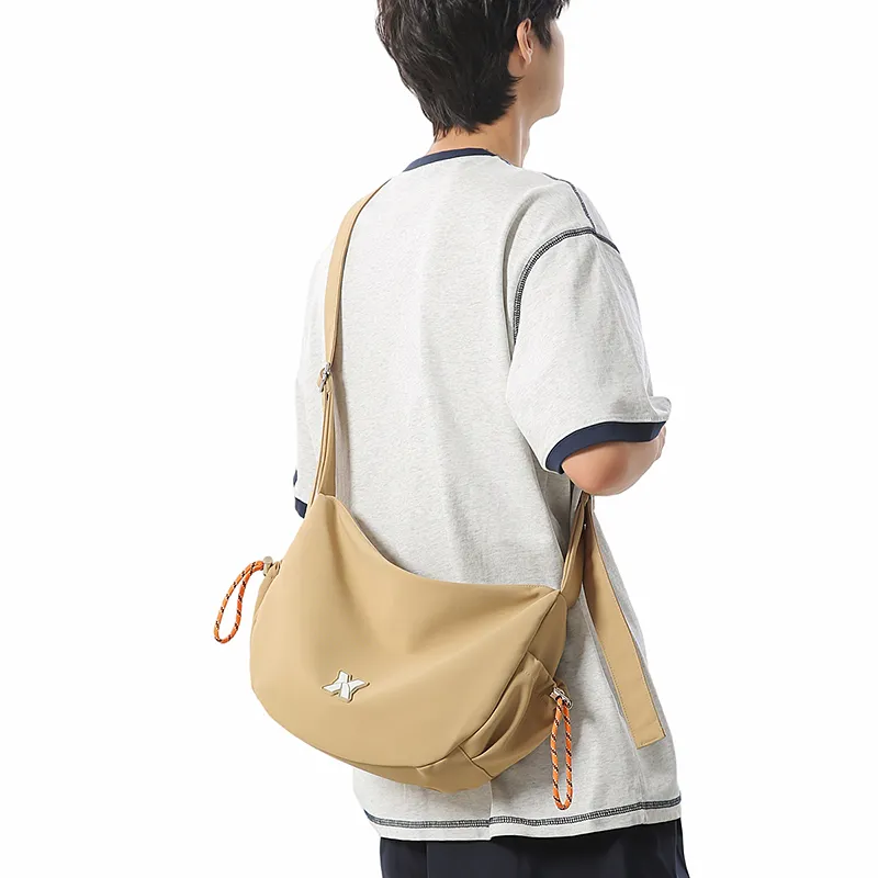 Kaka Tree Nylon Shoulder Bag, Crossbody Bag Unisex Black/Khaki/White/Blue-5