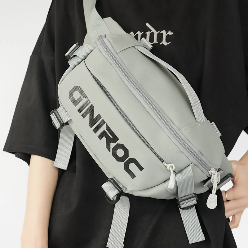 Kaka Tree Nylon Sling Bag Unisex Black/Gray/Blue-8