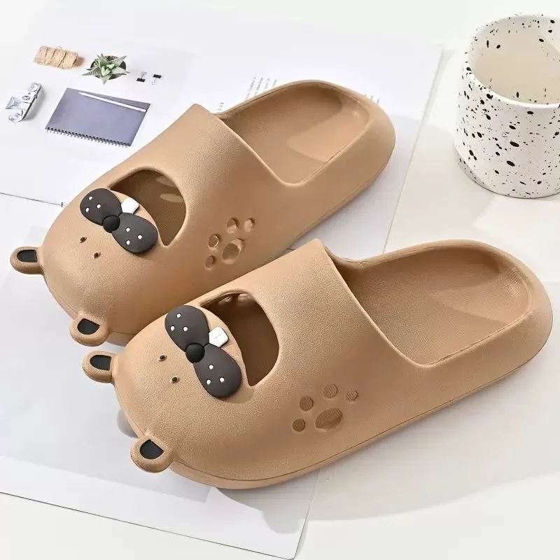 Yunpo Trendy Cute Spring Puppy Slippers For Women's Outerwear Platform Buckle Fashion Closed Toe Slippers 2025-7
