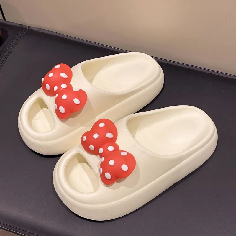 Yunpo Slide Slipper For Women's Cute Bowknot Squashy And Bouncy Feeling Home Eva Slippers-4