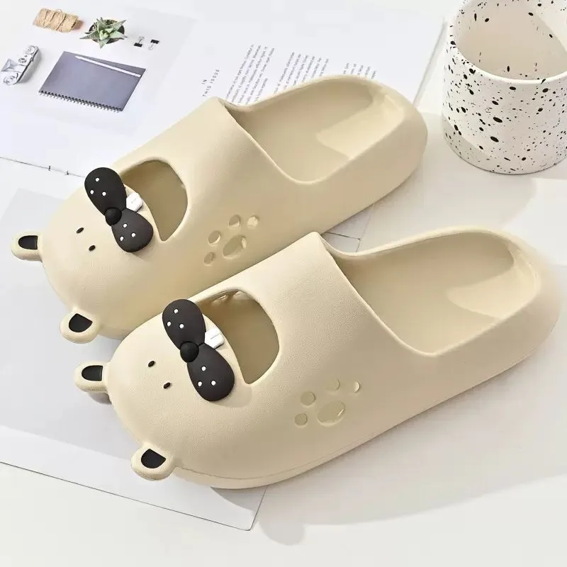 Yunpo Trendy Cute Spring Puppy Slippers For Women's Outerwear Platform Buckle Fashion Closed Toe Slippers 2025-1