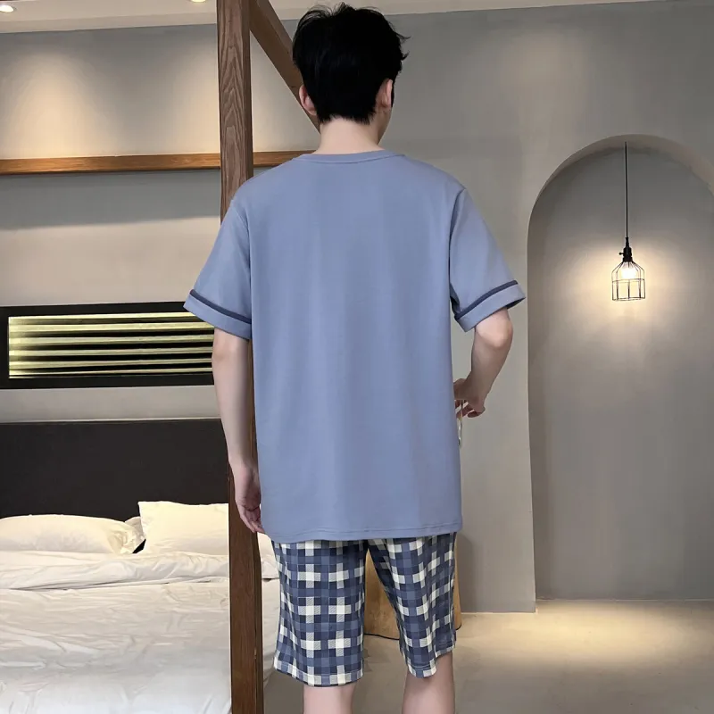 H YXIANG Pajama Set Men's Pea Green-2