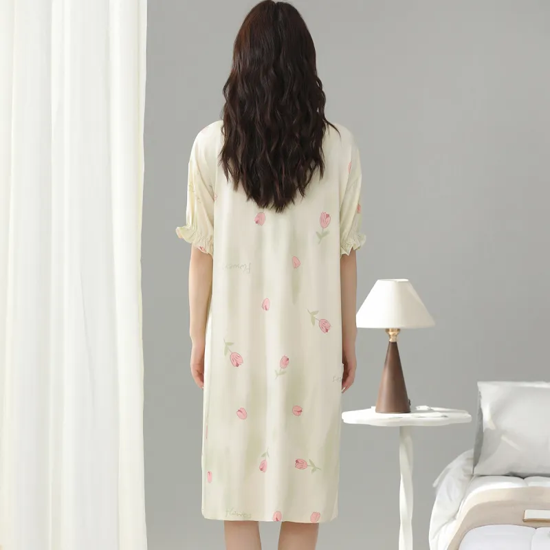 H YXIANG Nightgown Women's Light Green-1