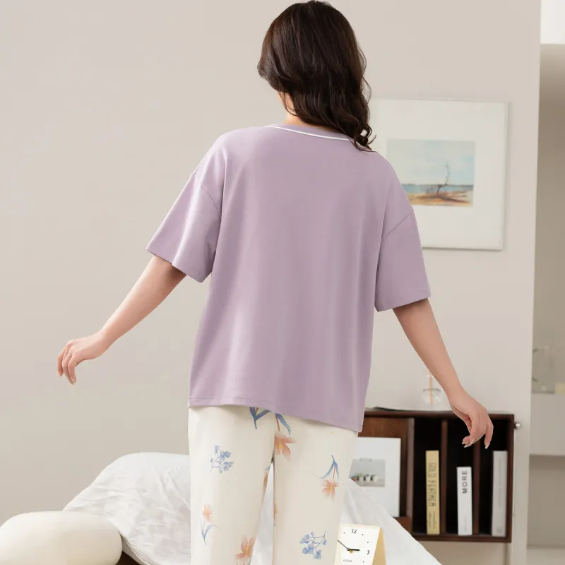 H YXIANG Pajama Set Women's Crystal Purple-1