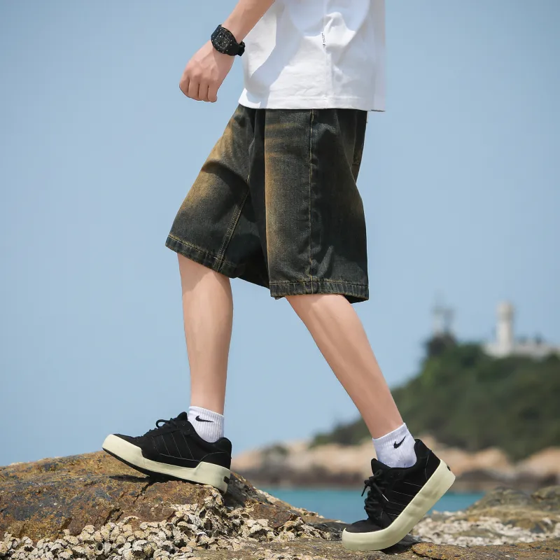 UPZCY Denim Shorts Unisex Nostalgic Blue-1