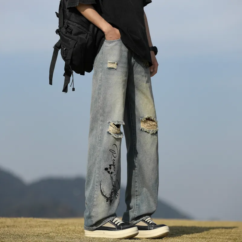 UPZCY Jeans Unisex Vintage Blue-6