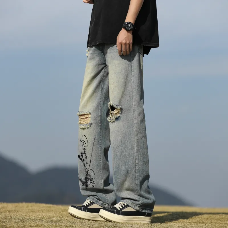 UPZCY Jeans Unisex Vintage Blue-3