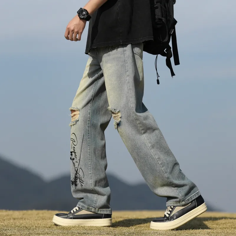 UPZCY Jeans Unisex Vintage Blue-4